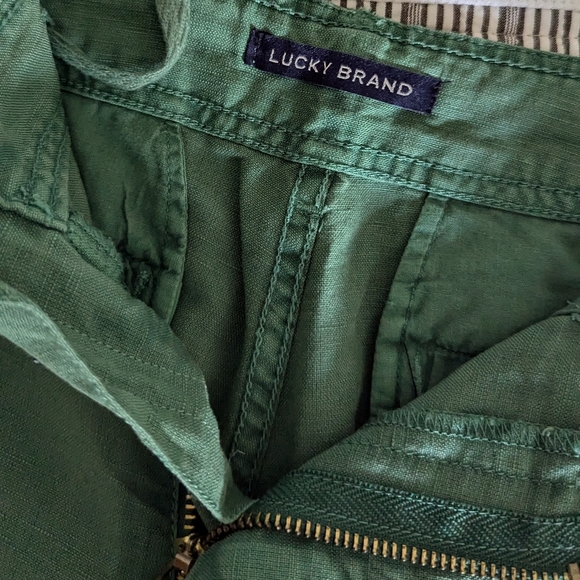 Lucky Brand Linen Blend 9" Casual Shorts, Size 31, Green - Picture 2 of 6